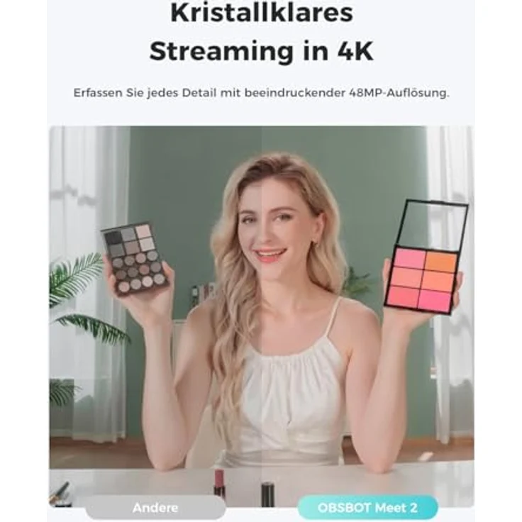 OBSBOT Meet 2 AI-Powered 4K Webcam, AI Framing & Autofokus, HDR Low-Light Correction, Beauty-Modus, Space Grey – Bild 2