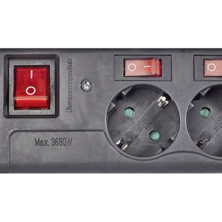 Renkforce Überspannungsschutz-Steckdosenleiste 6fach Schwarz 3er Set (1.50 m) – Bild 3