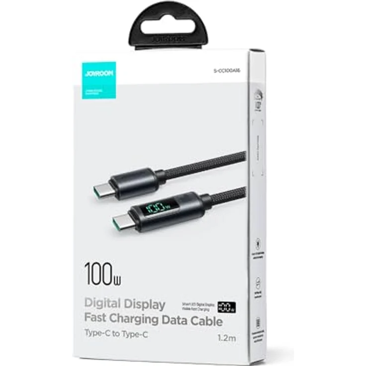 Joyroom S-CC100A16, USB-C Kabel 100W 1,2m mit LED-Anzeige, schwarz – Bild 8