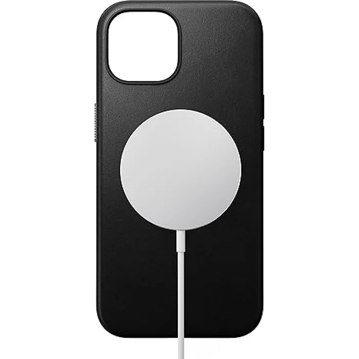 NOMAD Modern Leather Case | für iPhone 15 | Schutzhülle aus Polycarbonat und hochwertigem Echtleder | MagSafe-kompatibel | Black – Bild 2