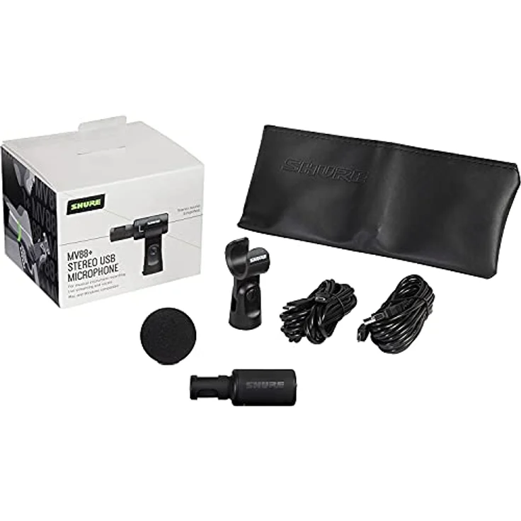 Shure MV88+ Stereo USB -Mikrofon - Kondensatormikrofon zum Streaming und Aufnehmen von Gesang & Instrumenten, Mac & Windows kompatibel - Schwarz – Bild 2