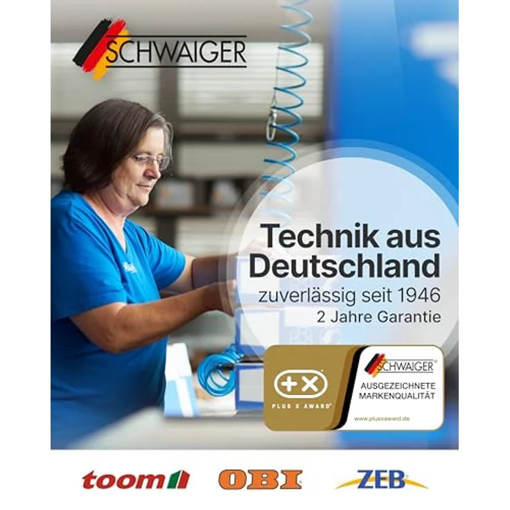 Schwaiger Steckdosenadapter für modulare Stromschiene, 6,2 cm, Schwarz, 3680 W Leistung mit Drehregler und VDE-Zertifizierung – Bild 8