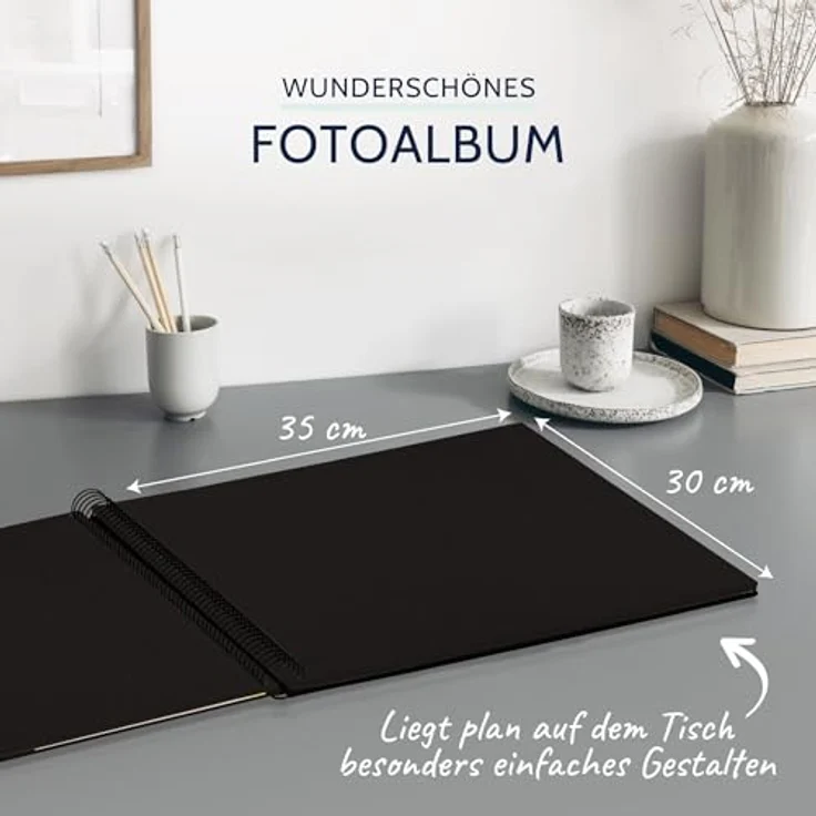 goldbuch Spiralalbum, Bella Vista, 35 x 30 cm, 40 schwarze Seiten, Leinen, Schwarz, 25997 – Bild 3