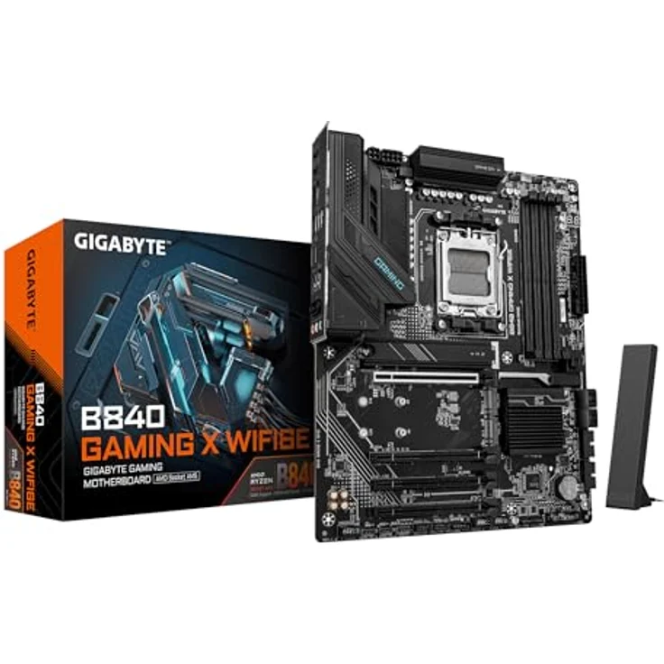 Gigabyte MB GBT AMD AM5 B840 Gaming X WFI6E, ATX Mainboard für AMD 2000 Series Prozessoren, DDR5-RAM bis 6600 MHz, PCIe 4.0, WLAN Wi-Fi 6E – Bild 1