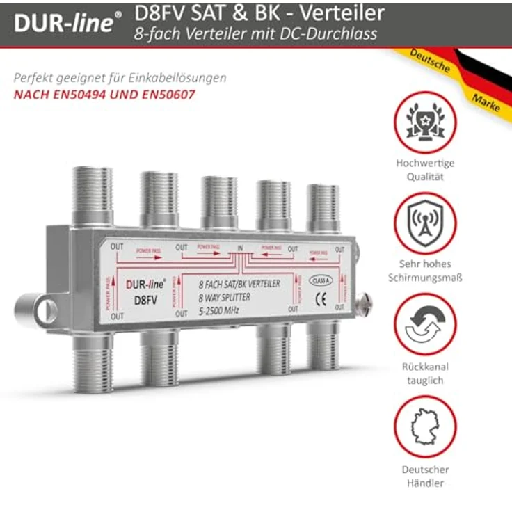 Sat BK 8 Fach Verteiler / Splitter 5-2450 MHz Digital 100dB – Bild 6