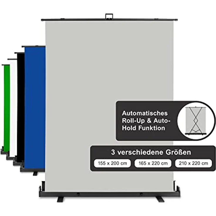 Walimex pro Roll-up Panel Hintergrund grau 155x200 - Preisvergleich – Bild 2
