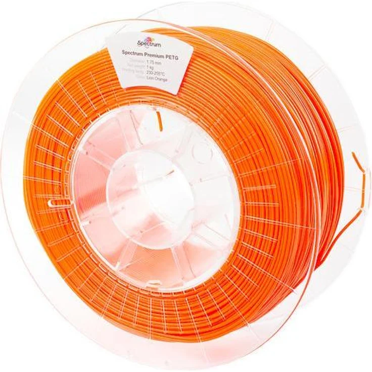 Spectrum PETG Lion Orange, 3D Filament 1,75 mm, 1 kg - hohes Maß an Flexibilität, Schlagfestigkeit und Transparenz, orange