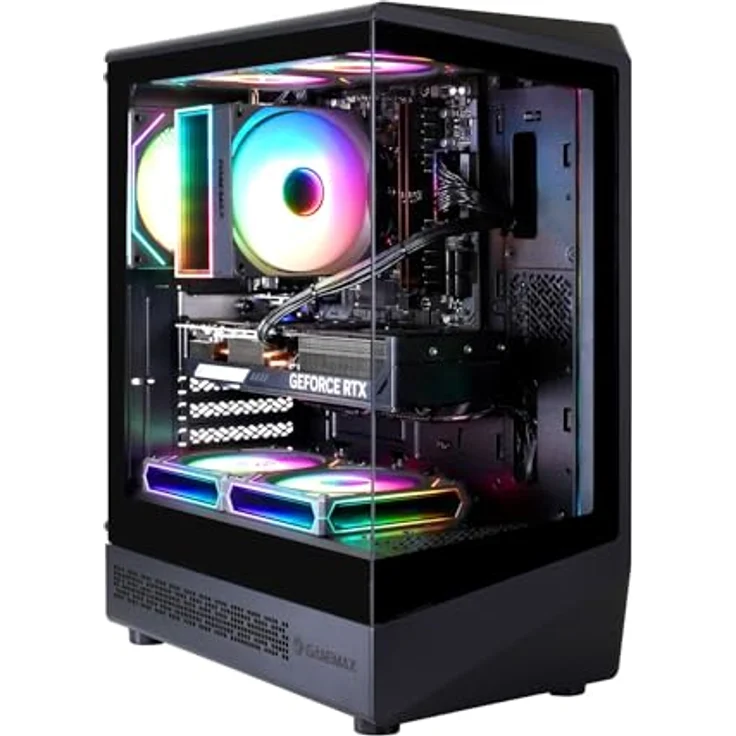GameMax VISTA COC AB 7816, Gaming-PC mit Ryzen 5 9600X, 16GB DDR5, 1TB SSD und RTX 5060Ti (16GB), ARGB-Beleuchtung, Windows 11 Home – Bild 2