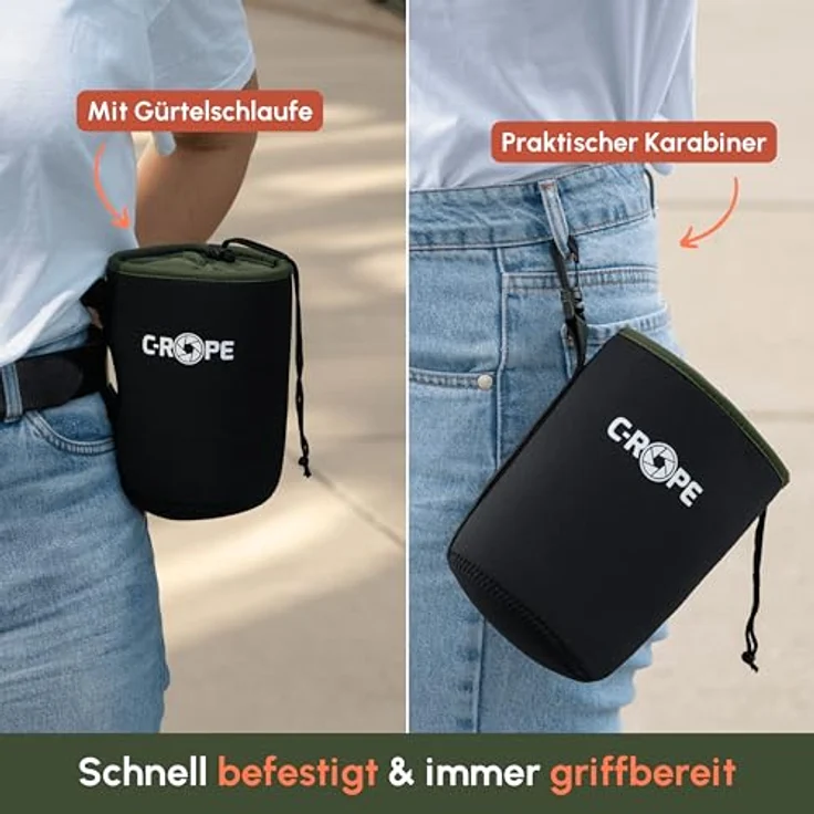 C-Rope Neopren Objektivbeutel mit Fleece-Fütterung, Größe XXL, wasserabweisend & vielseitig einsetzbar - Preisvergleich – Bild 4