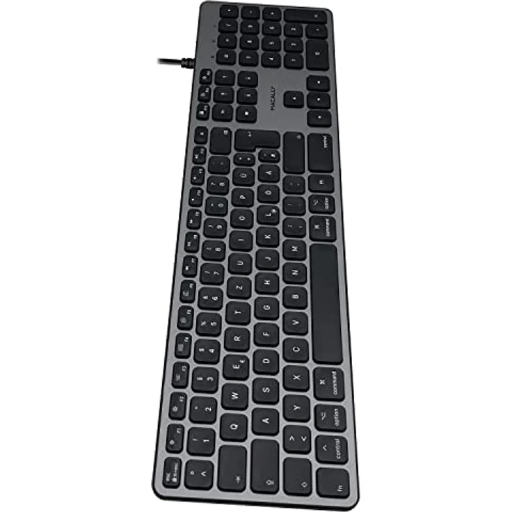 Macally UCZKEYSG-DE, USB-C Tastatur mit Ziffernblock und 16 Funktionstasten, DE QWERTZ Layout, Grau – Bild 4