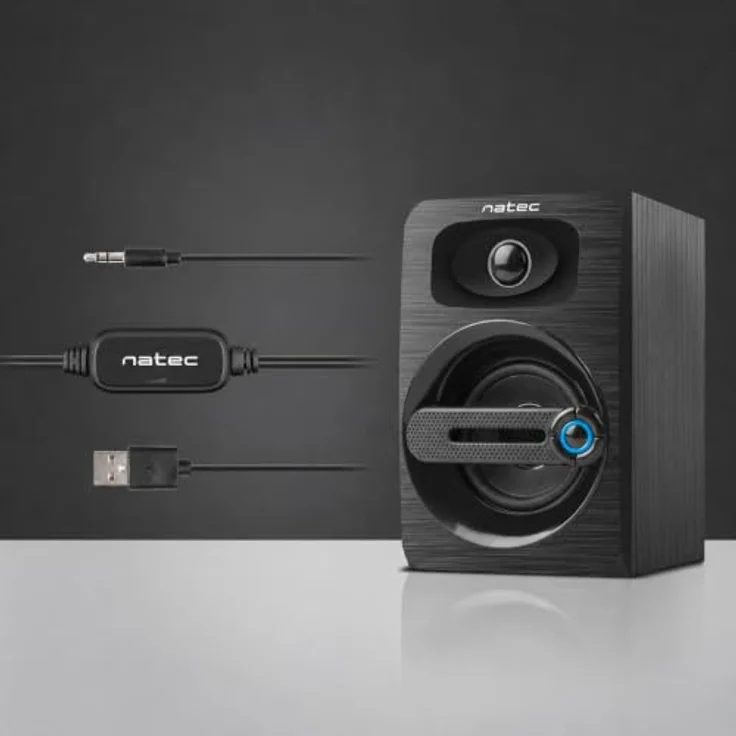 Natec Cougar 2.0 PC-Lautsprecher, 6 Watt, schwarz – Bild 3