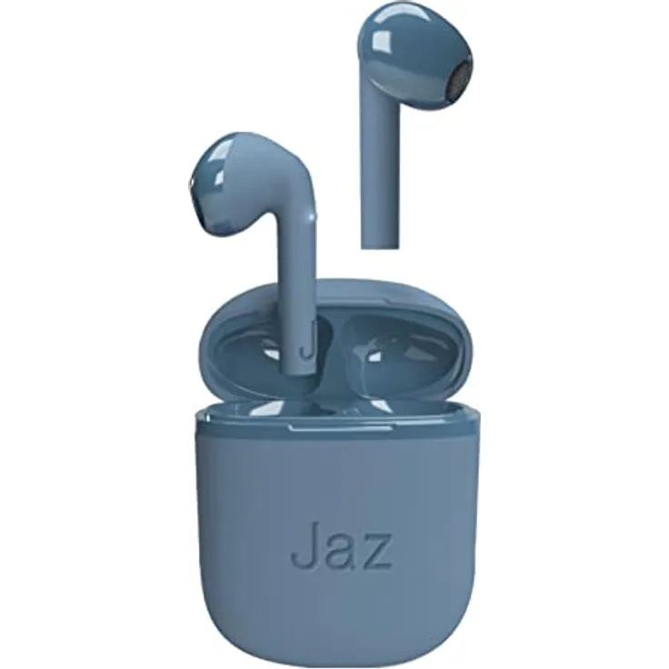 JAZ SBS Silk True Wireless Stereo In-Ear Kopfhörer mit Ladehülle, integriertes Mikrofon, für Musik, Anrufe, Sprachassistent, 5 aufeinanderfolgende Stunden, Blau, Einzigartige