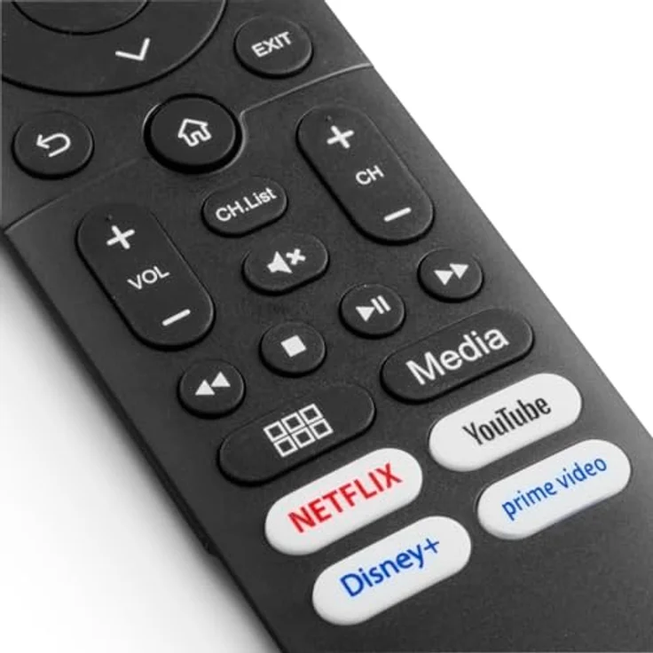 Hama 221067 Fernbedienung für Hisens Smart-TVs, IR Wireless mit Drucktasten, Schwarz – Bild 6