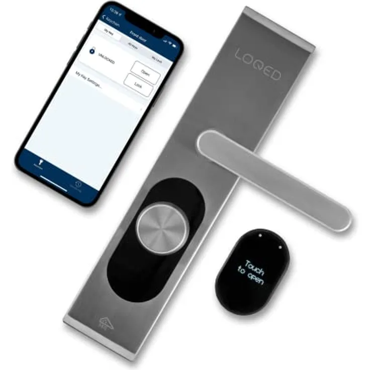 LOQED Smart Home Türschloss - Elektronisches Türschloss Haustür - 256 bit Verschlüsselung - Smart Lock Türschloss Elektrisch mit Fingerdruck Öffnen + Smartphone App - Smartes Türschloss Elektrisch