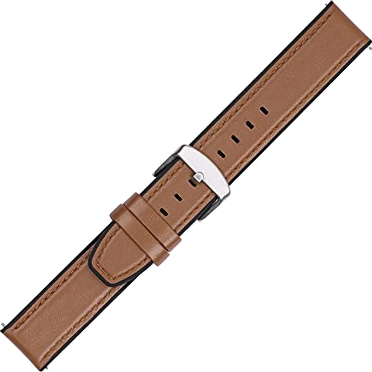 kwmobile Leder Uhrenarmband für Huawei Watch GT/GT2/GT3 (46mm) - Ersatzarmband mit Uhrenverschluss, braun schwarz, einzigartige Patina und variable Größe (14,7 - 22 cm) – Bild 3