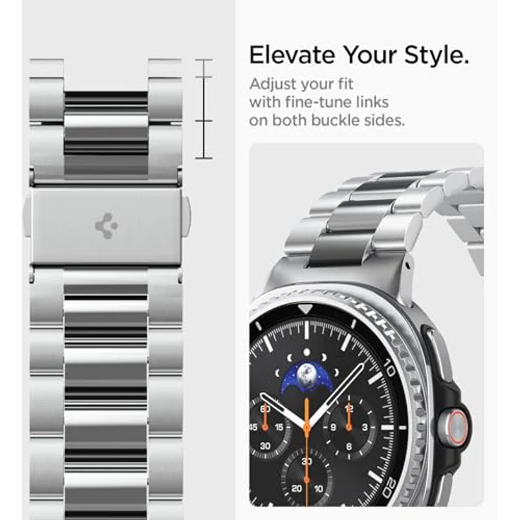 Spigen Modern Fit Uhrenarmband für Samsung Galaxy Watch8 40mm/44mm/Classic, Silber, langlebiges Design – Bild 7