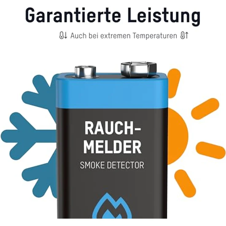 ANSMANN Lithium longlife Rauchmelder 9V Block Batterien - Premium Qualität für höhere Leistung, 9V Batterie ideal für Feuermelder, Bewegungsmelder, Alarmanlagen & Kohlenmonoxid Warnmelder – Bild 4