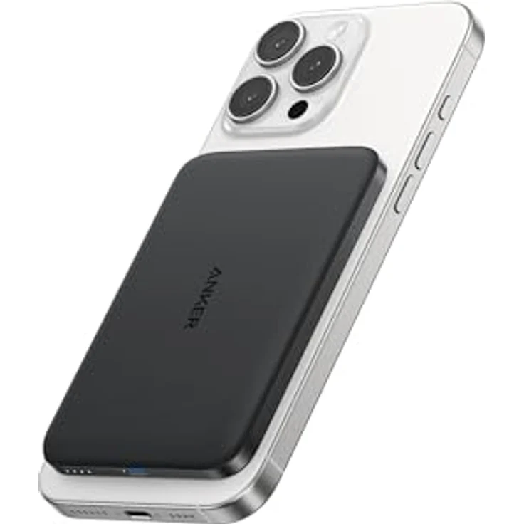 Anker Nano Power Bank, Ultra-Slim 5,000mAh Magnetische Powerbank, Qi2-zertifiziert, 15W Max MagSafe-kompatibel, Ergonomisches Design für iPhone 16/15/14/13/12 Series – Bild 1
