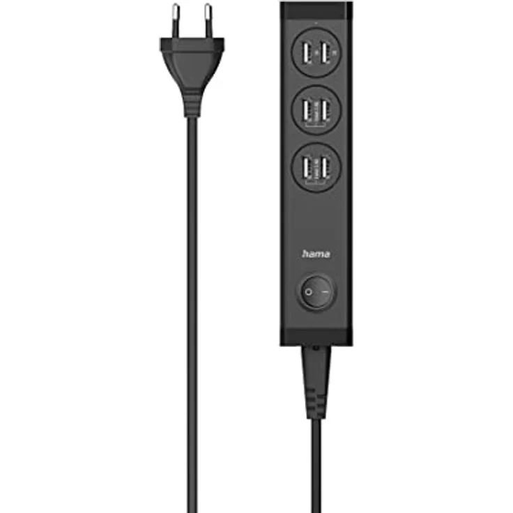 Hama USB Ladegerät 6 Port 34W (Ladestation mehrere Geräte, 6fach USB A, Mehrfach USB Steckdose, Netzteil, für Smartphone, Handy und Tablet, Multi Ladestation) schwarz – Bild 1