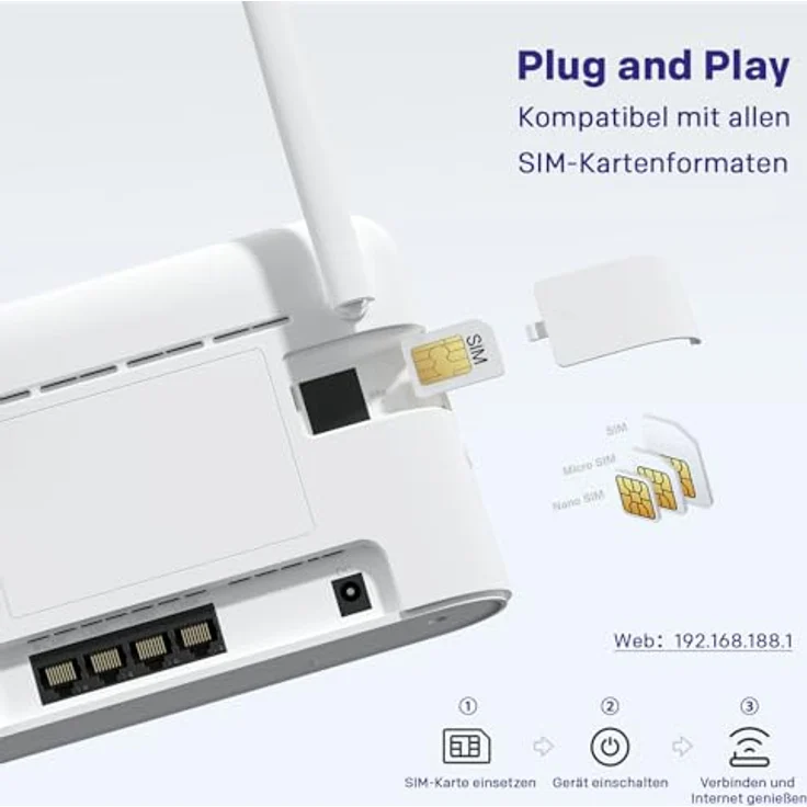 Strong 4GROUTER360, leistungsstarker 4G-Router mit bis zu 300 Mbit/s, Weiss – Bild 4