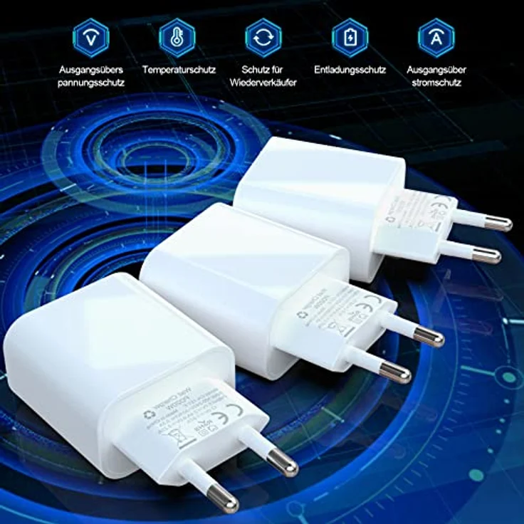 20W USB C Adapter, 3er Pack ladegerät für iPhone 14 Plus Pro Max 13 12 11 SE, Pad，PD 3.0 iPhone schnellladegerät, Ladestecker Power Adapter USB stecker Netzteil(Ohne Ladekabel) – Bild 2
