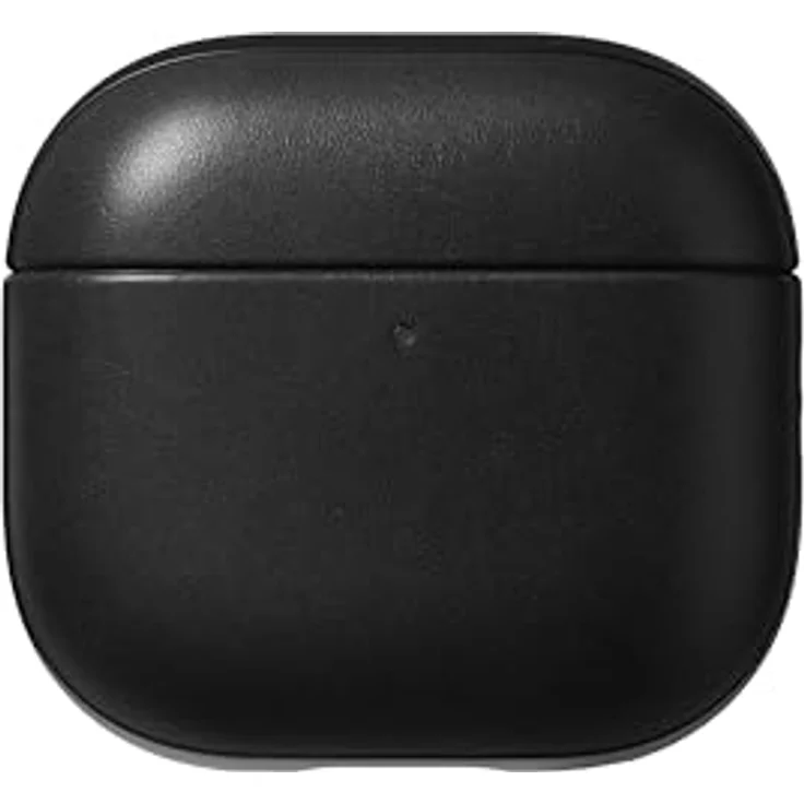 NOMAD Modern Leather Case für Airpods 4, robuste Schutzhülle aus Polycarbonat und Echtleder mit gummierten TPE-Bumper, schwarz – Bild 2