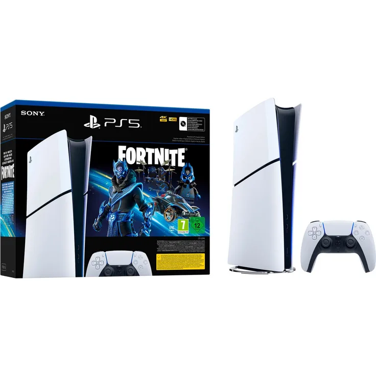 PlayStation 5 Digital Edition (Slim) – Fortnite Cobalt Star Bundle 1TB, Konsolen mit ultraschneller SSD und haptischem Feedback