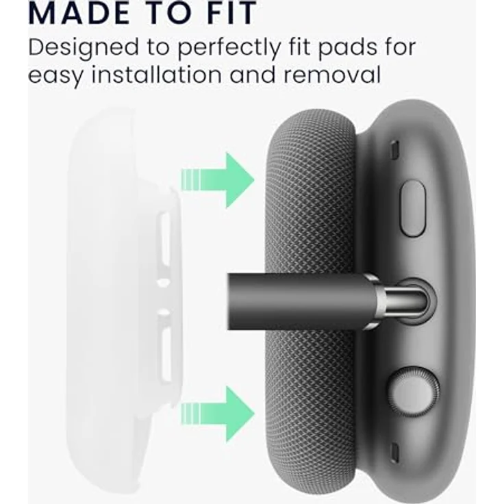 kwmobile Kopfhörer-Schutzhülle Hülle für Apple AirPods Max Cover TPU Silikon - Schutzhülle für Polster, 2er Pack, rutschfest, reißfest – Bild 6