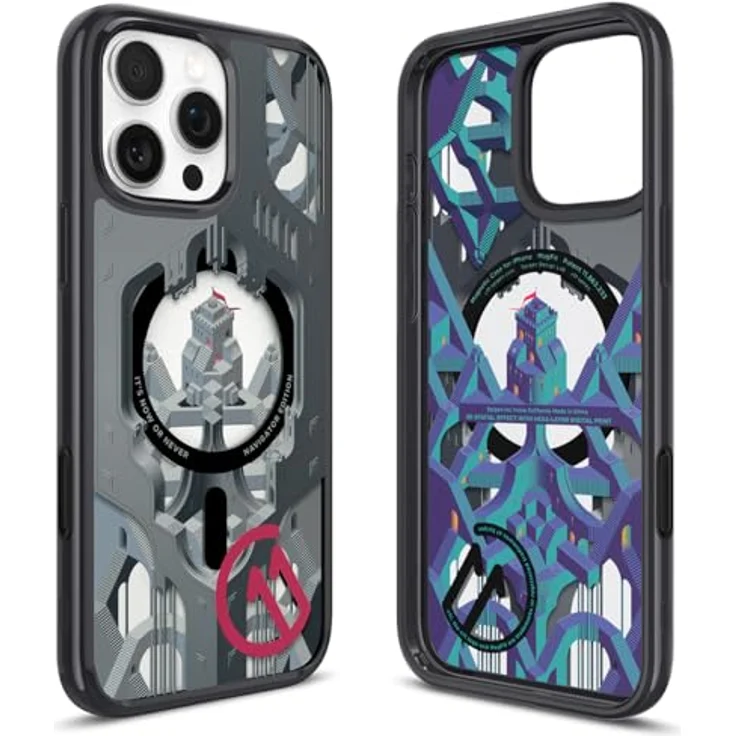 Spigen iPhone 16 Pro Max Hülle Ultra Hybrid T MagFit [c11 Series Chronos Edition] mit Camera Control Button und 3D-Raumeffekt, kompatibel mit MagSafe - Navigator – Bild 1