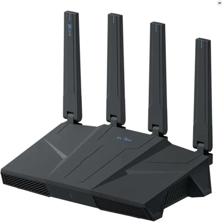 GL.iNet Flint 3e, Wi-Fi 7 Router mit 6.500 Mbps, 5x 2.5G Ethernet, VPN-Unterstützung und USB 3.0