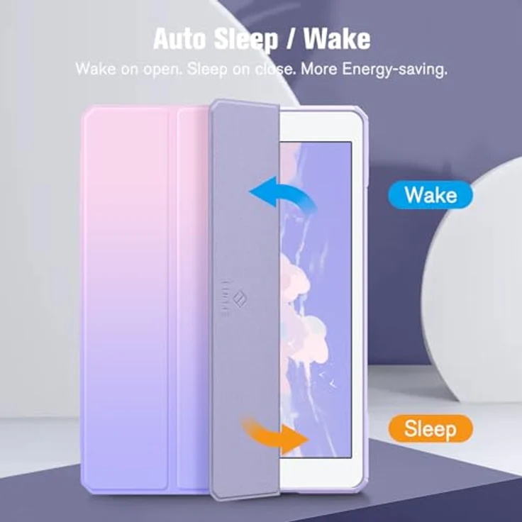 Fintie Hybrid Hülle für 10.2 Zoll iPad 9. Gen 2021/8. Gen 2020/7. Gen 2019 - Stoßfeste Schutzhülle mit transparentem Rückenteil und Stifthalter, Fantacy Ombre – Bild 3