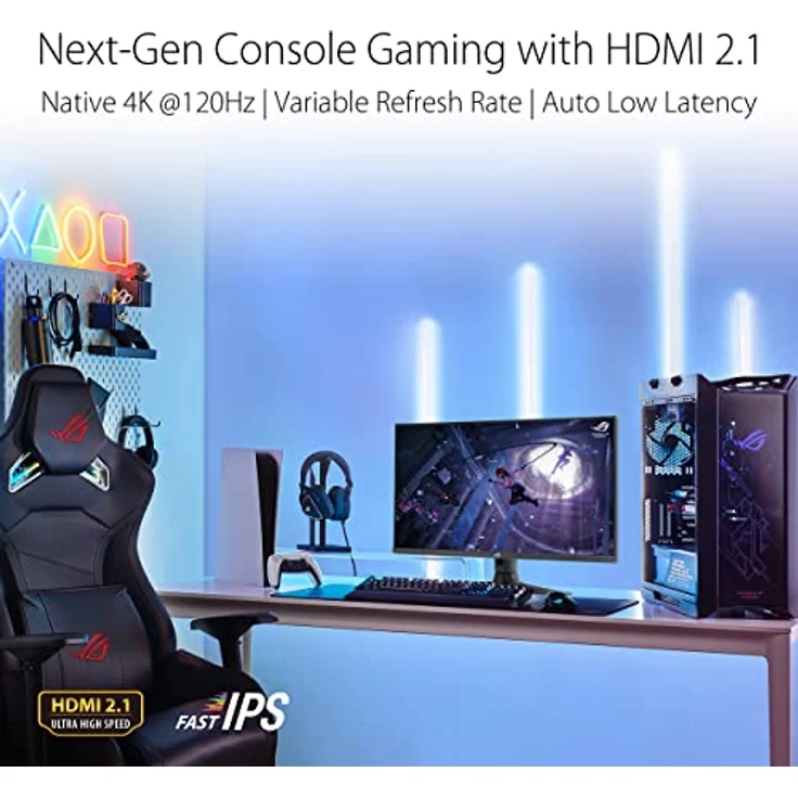 ASUS ROG Strix XG32UQ - 32 Zoll 4k UHD Gaming Monitor - 160 Hz, 1ms GtG, Freesync Premium Pro & G-Sync, DisplayHDR 600 - Fast IPS Panel, 16:9, 3840 x 2160, DP 1.4 DSC, HDMI 2.1, USB, ergonomisch – Bild 2