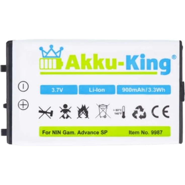 Akku-King Akku kompatibel mit Nintendo Gameboy Advance SP - Li-Ion 900mAh (9987) (GBA SP) – Bild 4