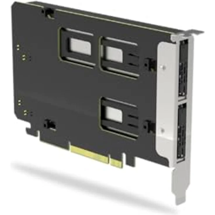 ICY DOCK ExpressSlot Elite MB842M5P-B, Wechselrahmen/Adapterkarte für 2x PCIe 5.0 M.2 NVMe SSDs mit Bifurcation, für PCIe x8/x16 Slot, bis 128Gbps pro SSD – Bild 4