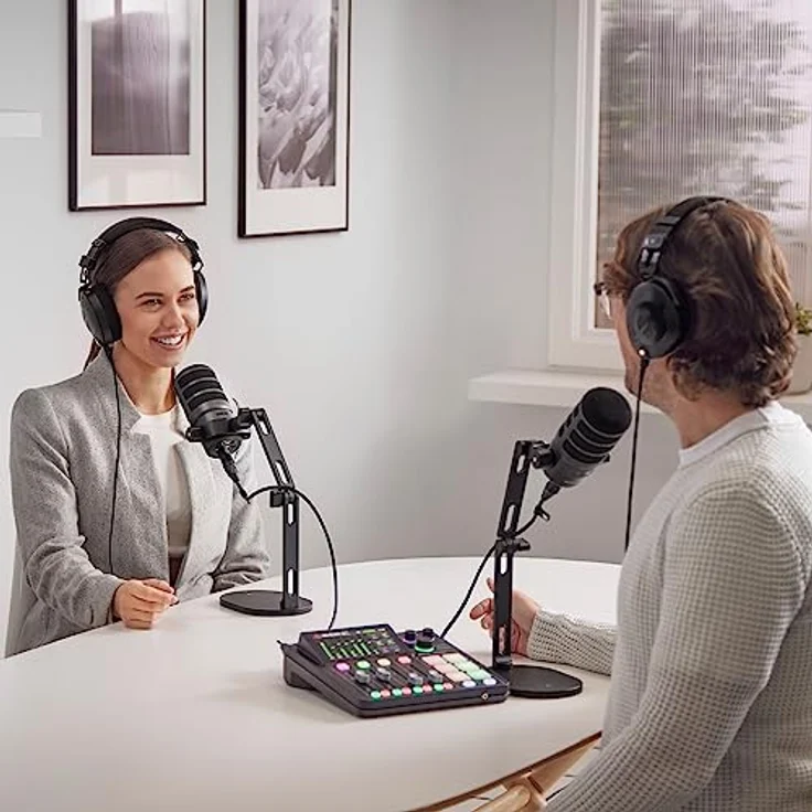 RØDE Rodecaster Duo Audio Production Studio für Podcasts, Streaming, Content Creation + keepdrum Kopfhörer – Bild 5