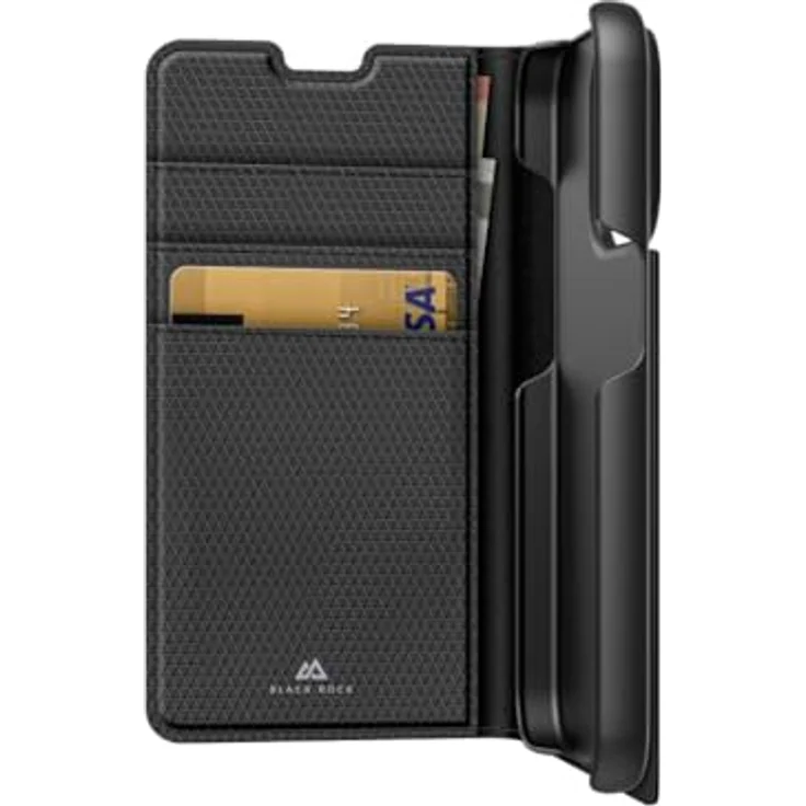 Black Rock Handyhülle für iPhone 15 Pro (Booklet, Handytasche, Etui mit Kartenfach, Standfunktion, Magnet, Magnetverschluss, PU Cover, Mikrofaser, Rundumschutz, Hülle für iPhone 15 Pro) schwarz – Bild 2