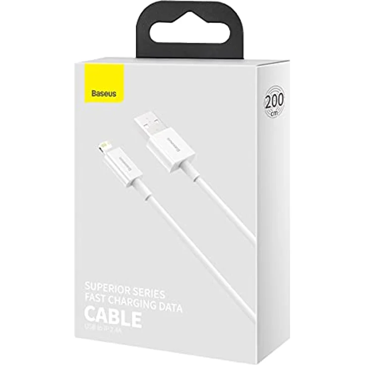 Baseus Superior USB-auf-Lightning Kabel, 2m, Schnellladung 2,4A, Weiß – Bild 8