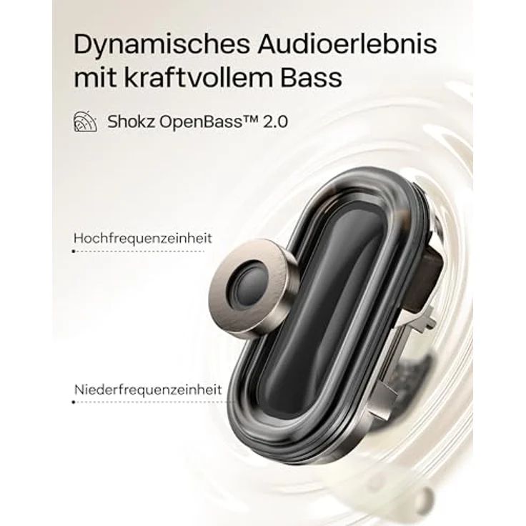 SHOKZ OpenFit 2 Open-Ear-Kopfhörer, Bluetooth True-Wireless mit Mikrofon, 48 Stunden Akkulaufzeit, IP55 wasserfest, schwarz – Bild 4