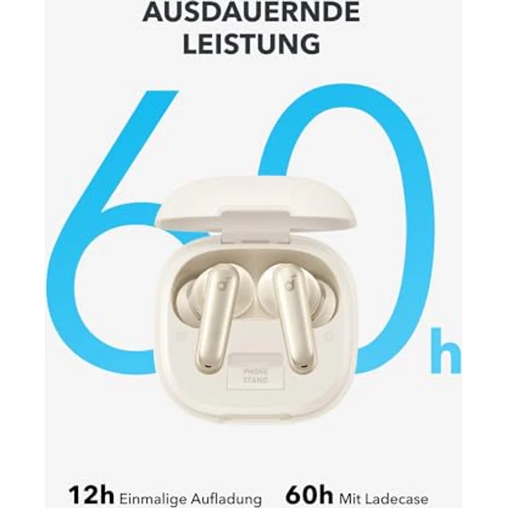 Soundcore P40i Drahtloser Kopfhörer Beige mit aktiver Geräuschunterdrückung und IPX5-Zertifizierung – Bild 4