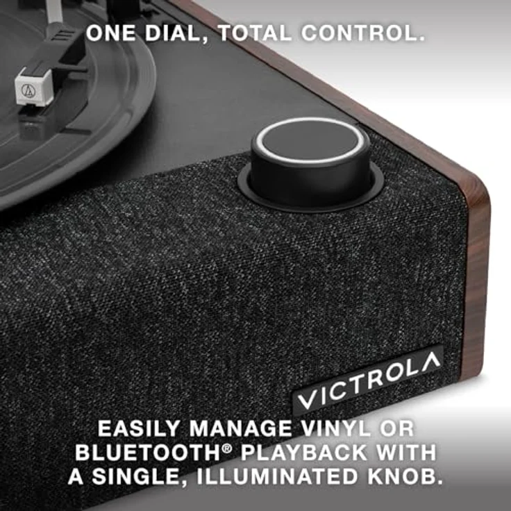 Victrola The Eastwood II, Manuell Plattenspieler mit Bluetooth-Streaming und Audio-Technica AT-3600LA-Tonabnehmer, schwarz – Bild 7
