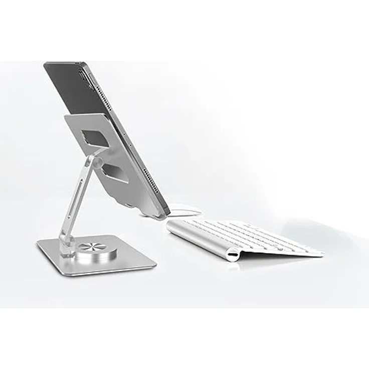 my wall Klappbare Halterung für Tablets & Smartphones HT18L, bis 14 Zoll, Tischhalterung Tablet, Handy Halterung, Ergonomisch einstellbar, 360° Drehung, Aluminiumständer, Tablet Ständer – Bild 2
