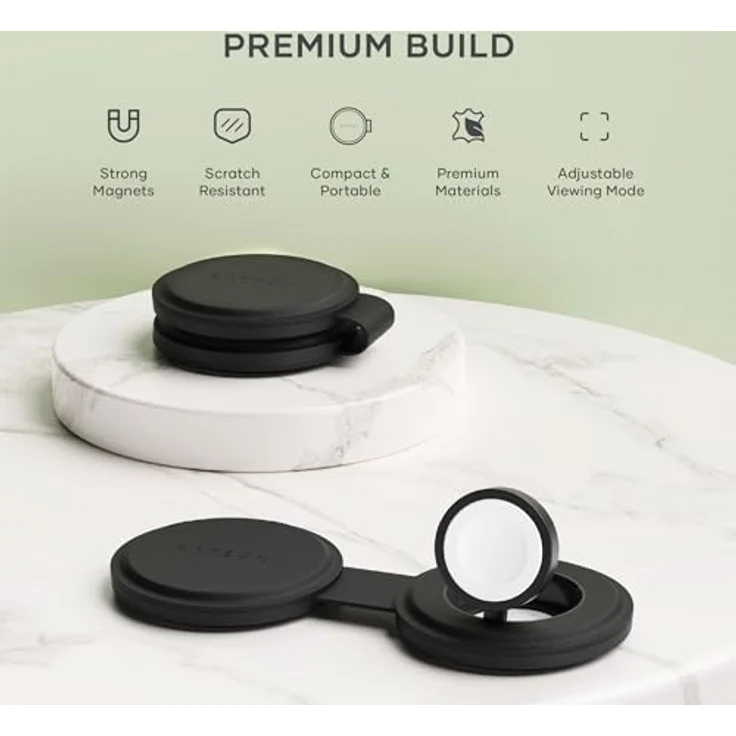 Satechi OntheGo 2-in-1 Wireless Charger, kompaktes Ladegerät mit Qi2 (15 W) für iPhone und Apple Watch, schwarz – Bild 7