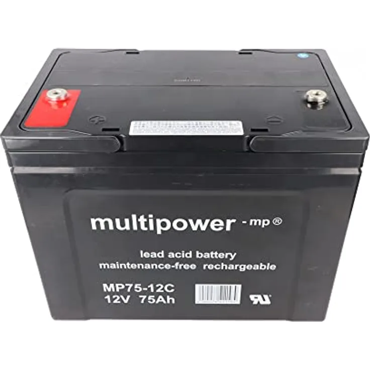 Multipower MP75-12C Akku Blei PB 12Volt 75Ah, wiederaufladbar & wartungsfrei