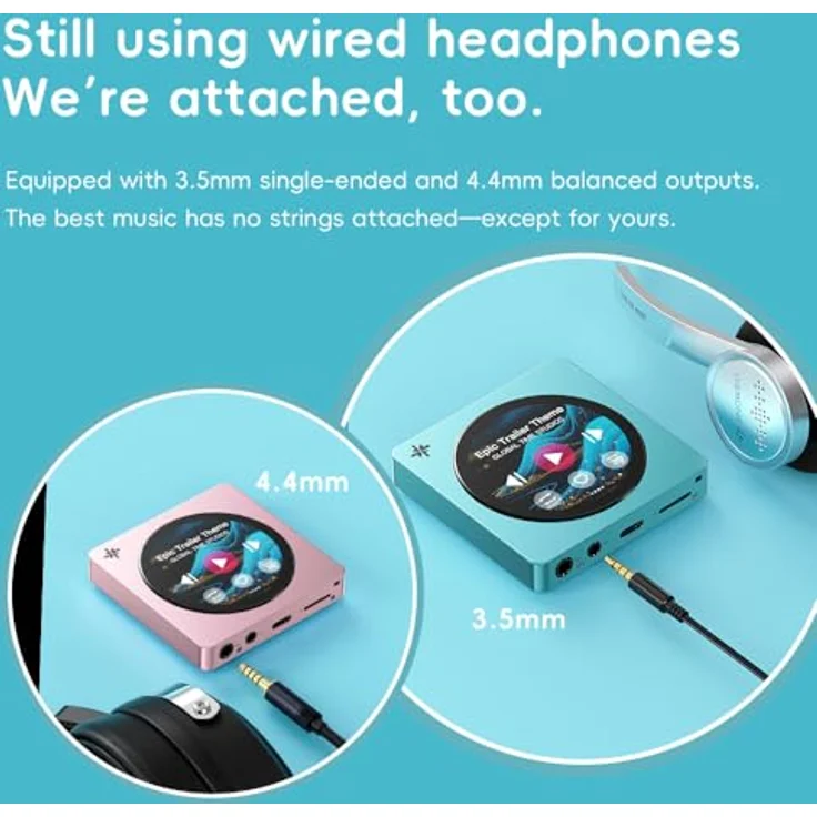 FIIO DISC Tragbarer HiFi-Musik-Player mit Dual-DAC, 3,5-mm- und 4,4-mm-Ausgängen, Bluetooth 5.4 LDAC, Touchscreen, Blau – Bild 5
