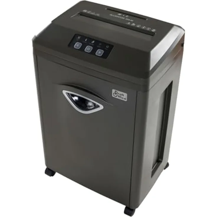 ProfiOffice Aktenvernichter Super Micro Partikelschnitt P-7 Alligator 305 M - 5 Blatt, 30 min Dauerbetrieb, leise und sicher DSGVO konform, schwarz (91957)