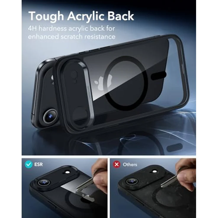 ESR Classic Hybrid HaloLock Case für Apple iPhone Air, transparent/schwarz, MagSafe-kompatibel mit Kamerasteuerung und militärischem Schutzstandard – Bild 6
