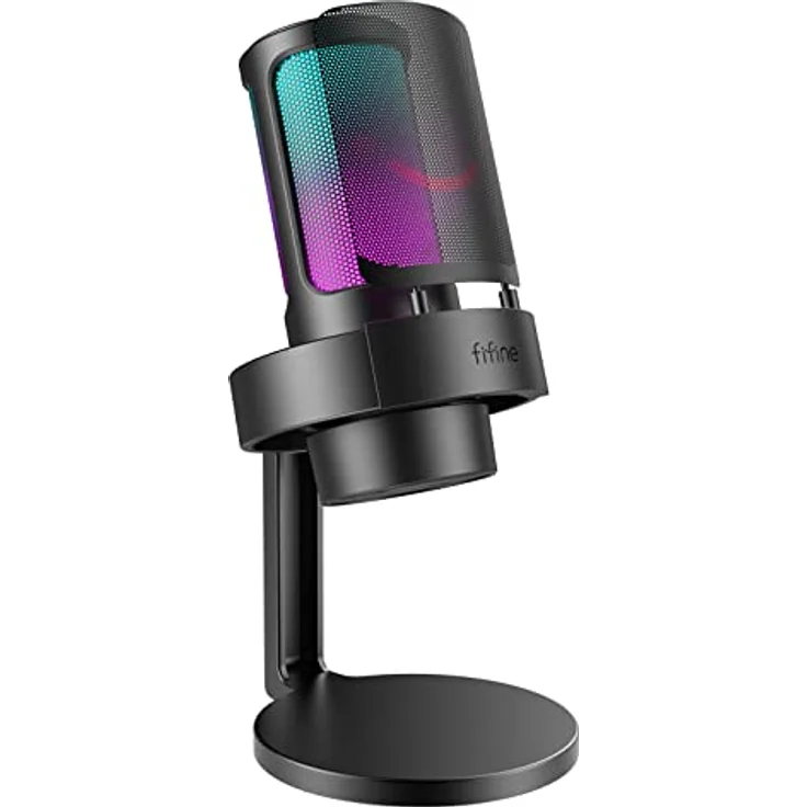 FIFINE USB Mikrofon PC, Gaming Mikrofon mit RGB-Steuerung, Stummschalter, Kopfhöreranschluss und Popfilter für PS4 PS5 MAC – Bild 1