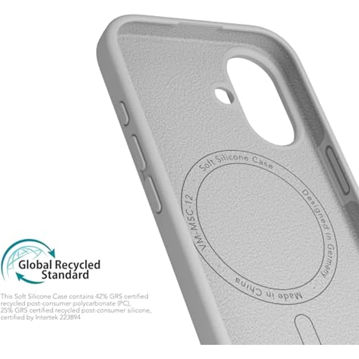 Vonmählen Soft Silicone Case Cover für Apple iPhone 16, Hellgrau, Versandkostenfrei – Bild 4