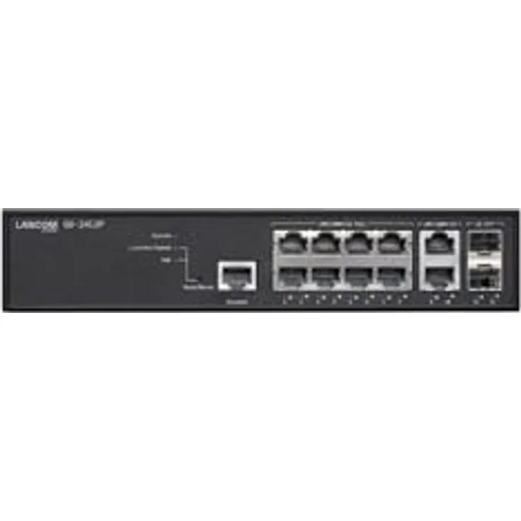 Lancom Systems LANCOM GS-2412P, Managed L2 PoE+ Netzwerk Switch mit 12 Ports und 130 W PoE-Budget, Schwarz