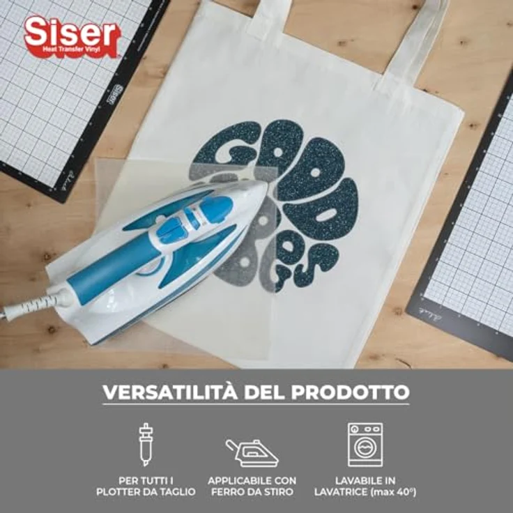 Siser Transferfolie für Cad-Cut ®, 30 cm, glitzernde Heißtransfer-Folie in Türkisblau für Textilien – Bild 5